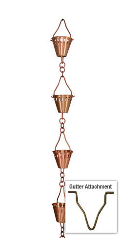 Rain Chain Shade Cup Copper