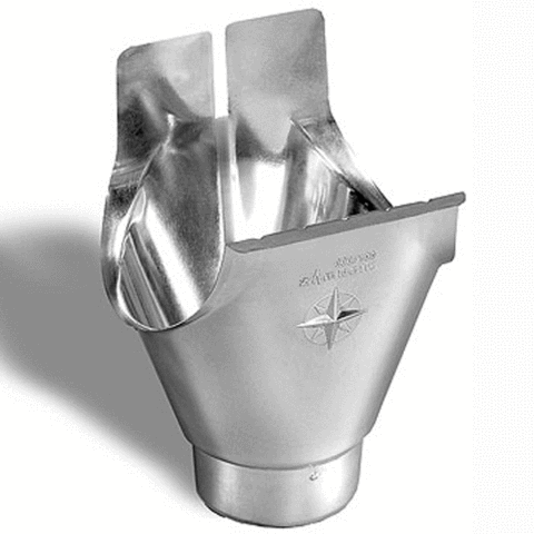 Zambelli Zinc 5" Gutter to 3" Downspout Star Drop Outlets