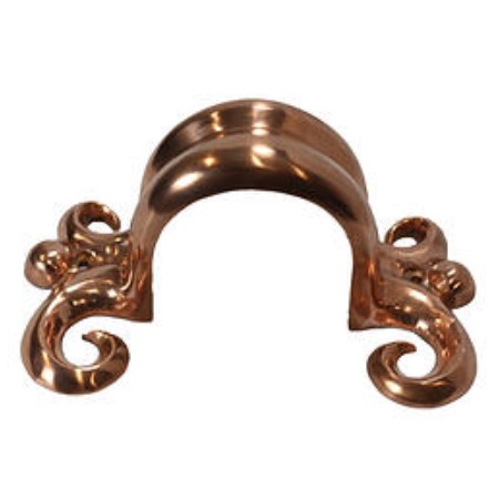 Ball & Scroll Copper Downspout Bracket for 4" Downspout