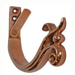 6" Ball & Scroll Copper Gutter Hangers - Fascia Mount