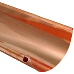 Copper Half Round Gutter – 6" Wide x 10' Long x 16 Oz.