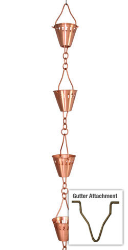 Copper Clad Stainless Steel Rain Chain Shade Cups