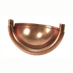 Copper Spherical End Cap with Tabs for Copper Half-Round Gutter Systems