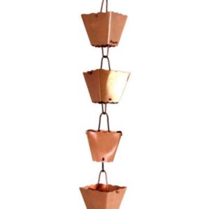 Copper Rain Chain Shade Square Cups